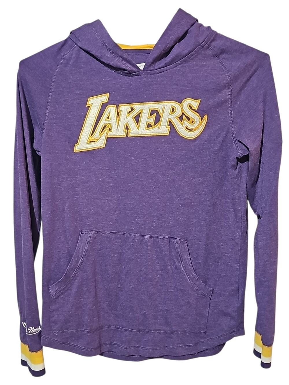 Mitchell & Ness Los Angeles Lakers Youth Lightweight Hooded Pullover Sz 10/12